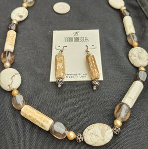 Beige and Brown Jewelry Set
